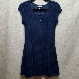 Speechless Blue Lace EUC Skater Dress Sz L